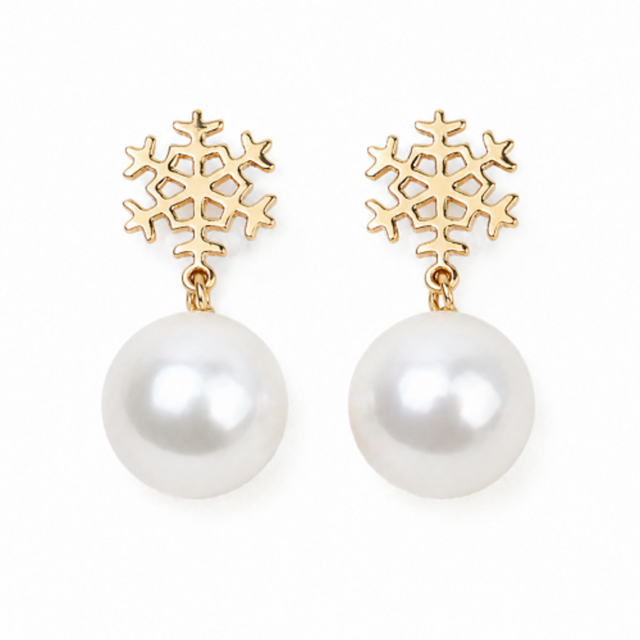 White pearl drop earrings